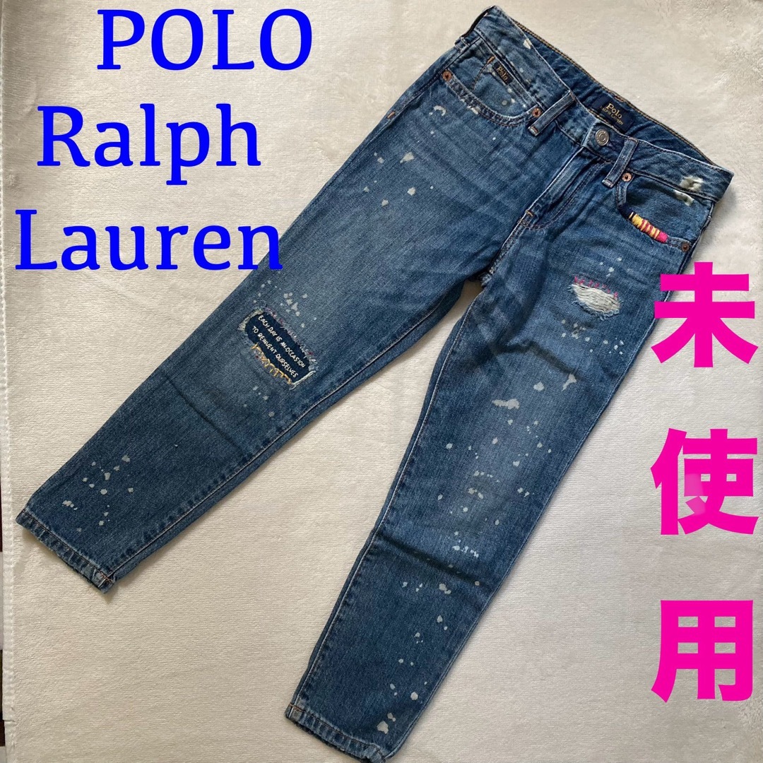 POLO RALPH LAUREN(ポロラルフローレン)の【未使用】ポロラルフローレン デニム　ジーンズ　刺繍　ガールズ　ジーパン　パンツ キッズ/ベビー/マタニティのキッズ服女の子用(90cm~)(パンツ/スパッツ)の商品写真