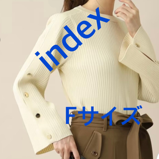 インデックス(INDEX)の3818 index ワールド ニット アイボリー F 新品未使用(ニット/セーター)