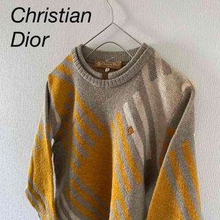 クリスチャンディオール(Christian Dior)のレアChristianDiorクリスチャンディオールニットセーターメンズ長袖sm(ニット/セーター)