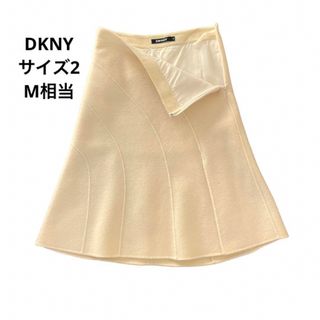 ダナキャランニューヨーク(DKNY)のDKNYダナキャランニューヨーク　ウールアンゴラ膝丈スカート　アイボリーMサイズ(ひざ丈スカート)