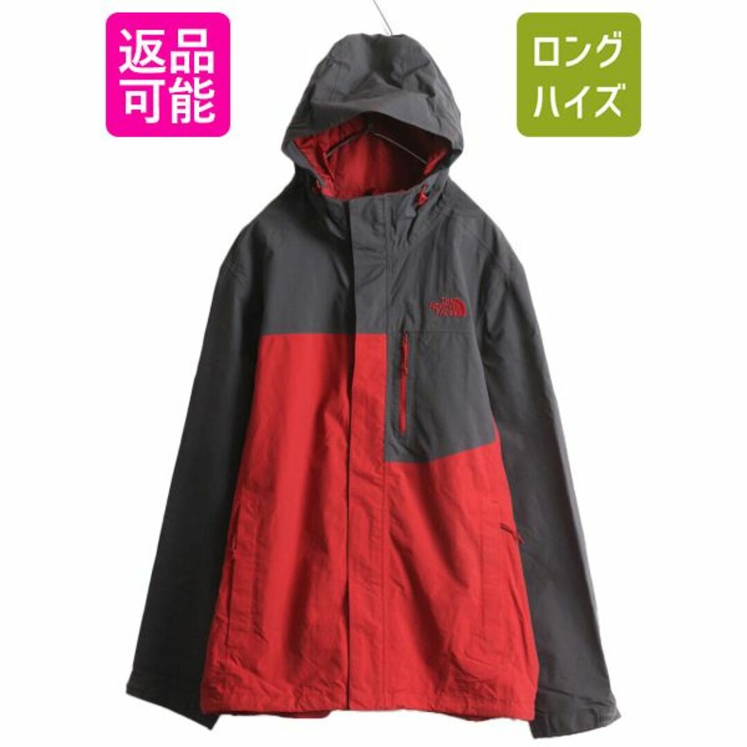 THE NORTH FACE(ザノースフェイス)のノースフェイス DRYVENT マウンテンパーカー ジャケット メンズ XL / 古着 The North Face アウトドア マンパ ジャンパー フルジップ 赤 灰 メンズのジャケット/アウター(マウンテンパーカー)の商品写真