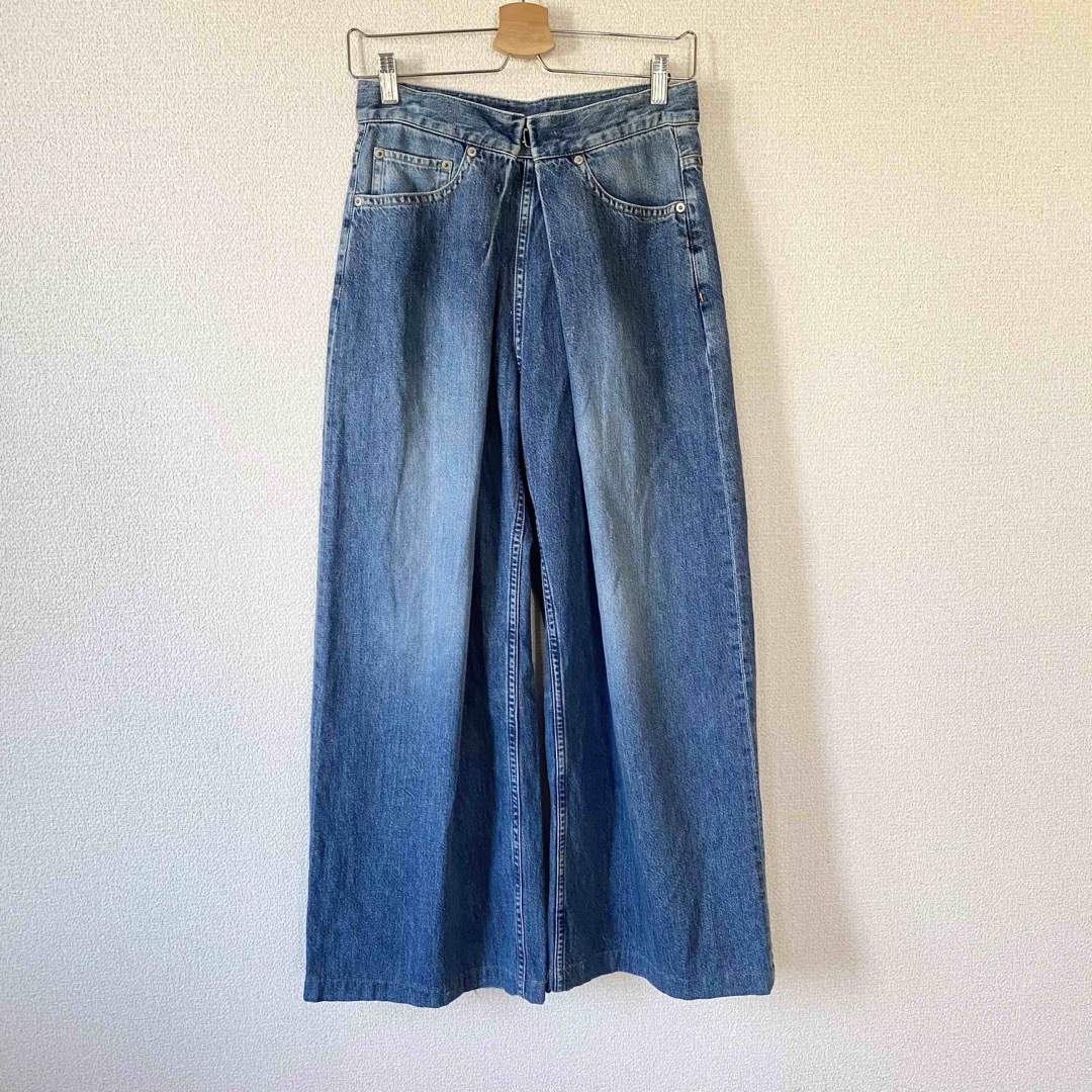 約 72cmヒップジョンローレンスサリバン WASHED DENIM WIDE PANTS 8