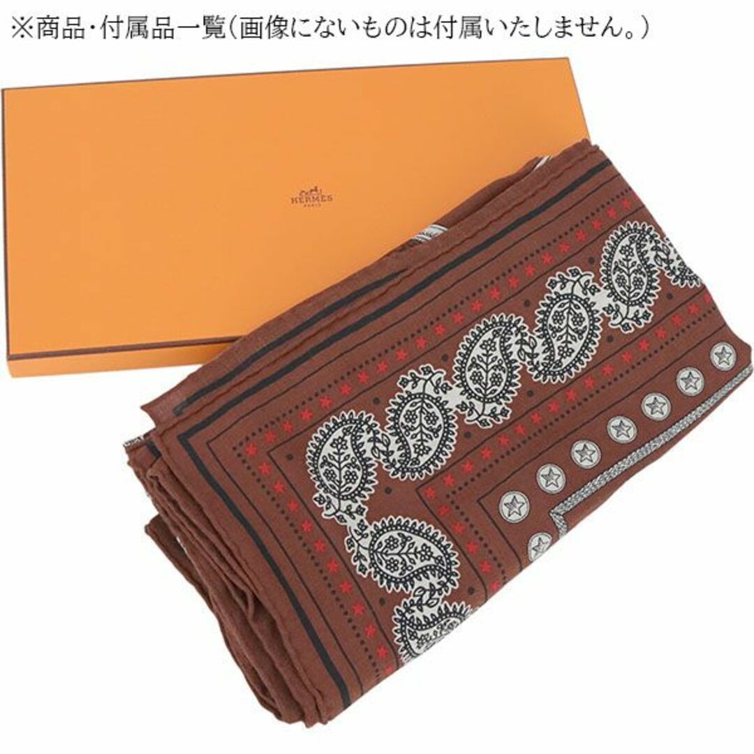 バンダナ/スカーフエルメス カレジェアン 140 スカーフ ストール  バンダナズアヴとドラゴン Zouaves et Dragons Bandana ブラウン レディース 新品 6342