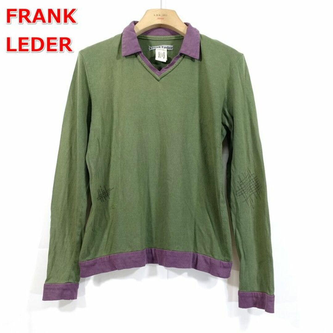 ６４．０cm着丈【良品】フランクリーダー　襟付きＶネックカットソー　FRANK LEDER