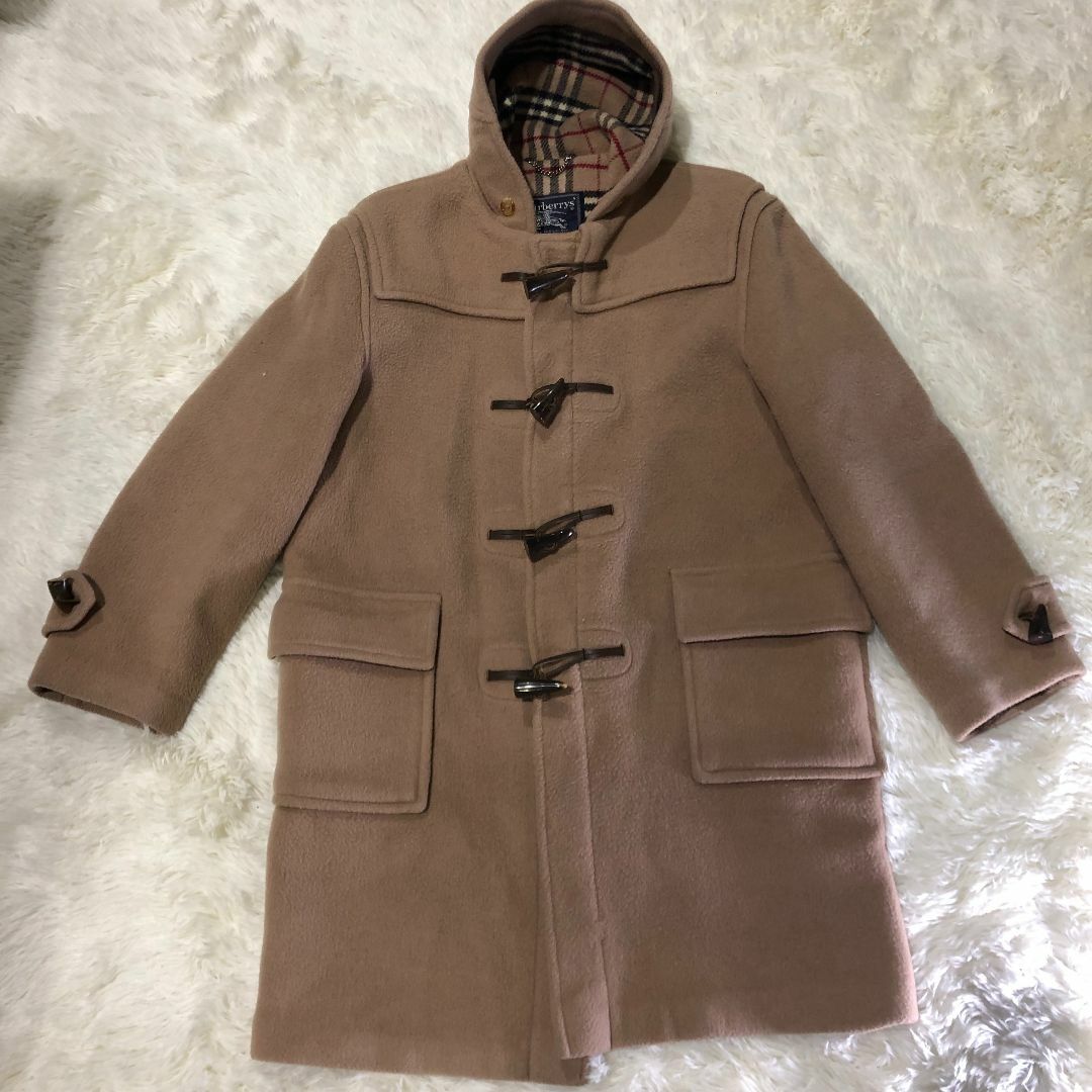 BURBERRY(バーバリー)のバーバリー　ダッフルコート ノバチェック 英国製　ヴィンテージ　ベージュ メンズのジャケット/アウター(ダッフルコート)の商品写真