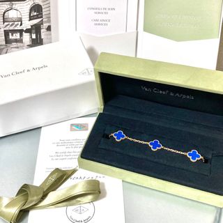 ヴァンクリーフアンドアーペル(Van Cleef & Arpels)のヴァンクリーフ＆アーペル　アルハンブラ　５Ｐ　ブレスレット　ブルーアゲート　ＹＧ(ブレスレット/バングル)