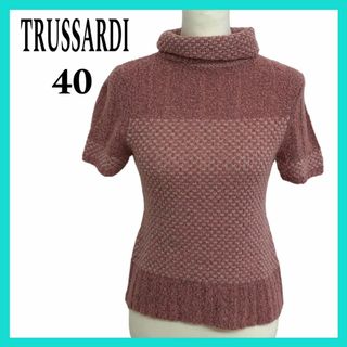 トラサルディ(Trussardi)のTRUSSARDI トラサルディニット セーター 半袖 ブラウン 40(ニット/セーター)