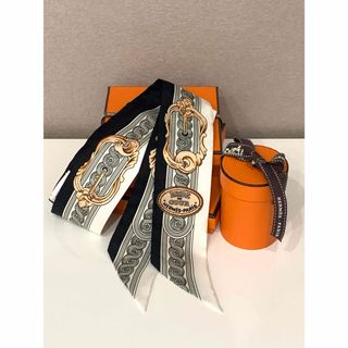 エルメス(Hermes)のエルメス　新品未使用　ツイリー　ブリッドドゥクール ブラック(バンダナ/スカーフ)