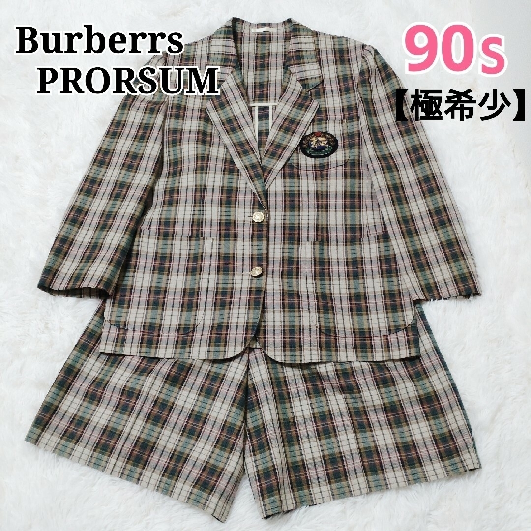 BURBERRY(バーバリー)の【美品/入手困難】90s バーバリープローサム ショートパンツスーツ チェック レディースのフォーマル/ドレス(スーツ)の商品写真