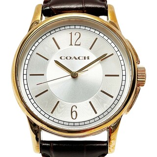 コーチ(COACH)の☆☆COACH コーチ クォーツ CA.55.2.34.0861 シルバー×ピンクゴールド レザー レディース 腕時計(腕時計)