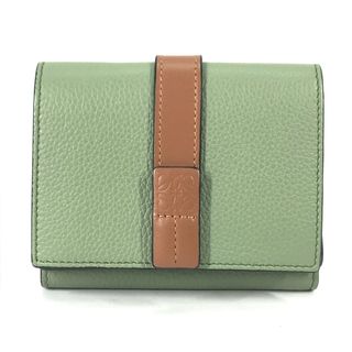 ロエベ(LOEWE)のロエベ LOEWE スモール バーティカル ウォレット アナグラム コンパクトウォレット 3つ折り財布 レザー グリーン(財布)