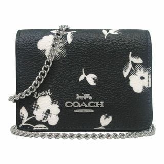 コーチ(COACH)の【新品】コーチ 財布 カードケース COACH 花柄 フラワー フローラル プリント チェーン ミニ ウォレット コンパクト財布 斜め掛け CP344 SVA47(ブラックマルチ)アウトレット レディース MINI WALLET ON A CHAIN WITH FLORAL PRINT / BKWHT FRL MN WLT CH(ショルダーバッグ)