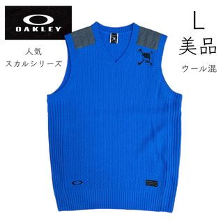 オークリー(Oakley)の【OAKLEY】美品 オークリー ゴルフ ベスト スカル ゴルフウェア ブルー(ウエア)