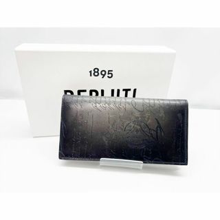 ベルルッティ(Berluti)の美品　ベルルッティ　サンタル　スクリットレザー　 ロングジップウォレット　長財布(長財布)