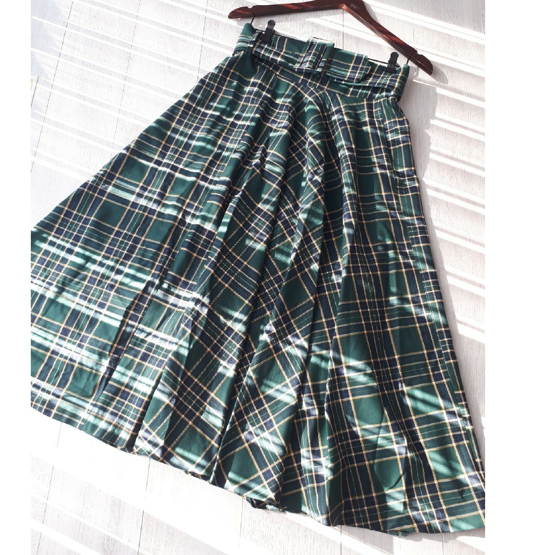 ZARA(ザラ)のZARA WOMAN チェック柄 ベルト付き スカート レディースのスカート(ロングスカート)の商品写真