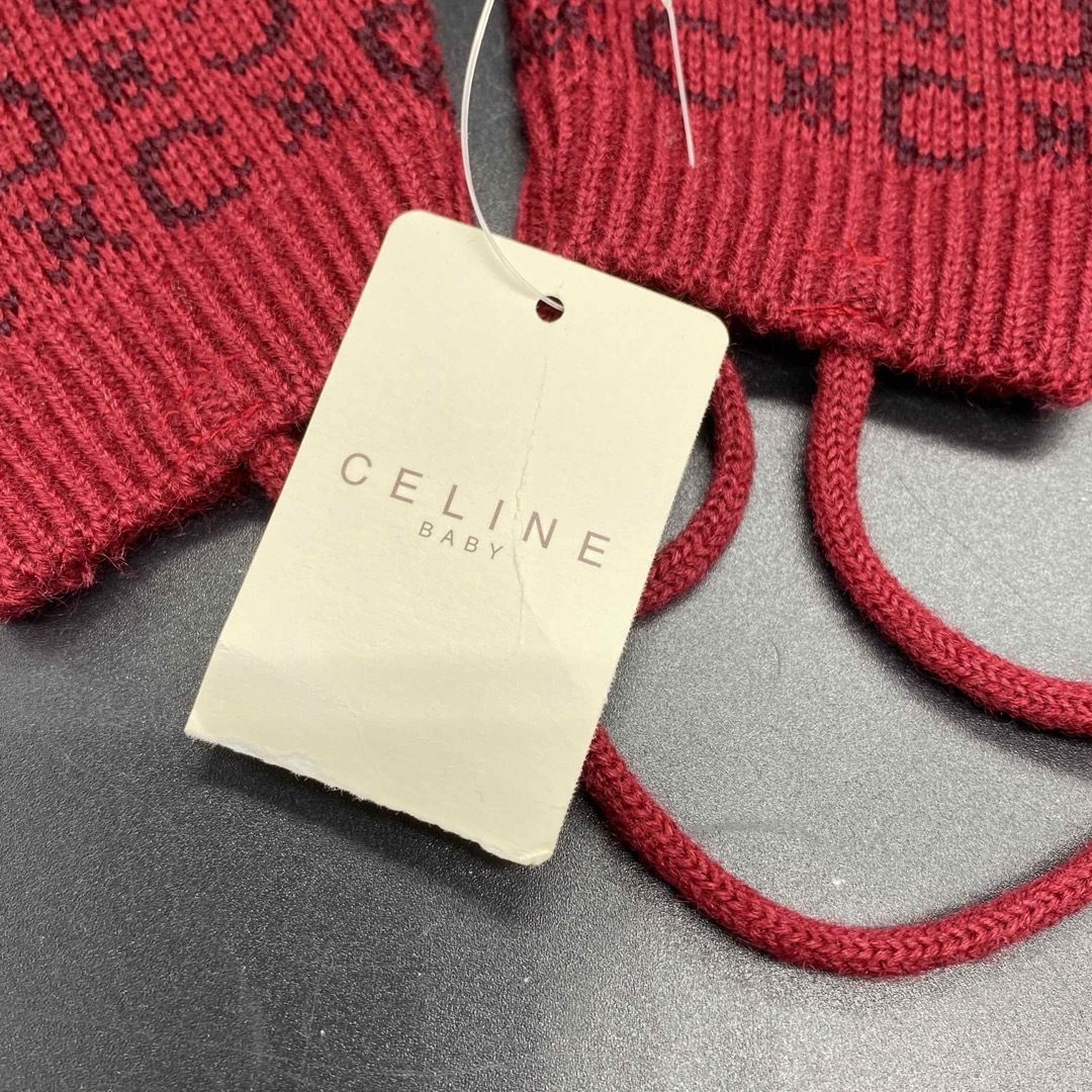 celine(セリーヌ)のセリーヌ　 ニット手袋 グローブ マカダム 子供用　レッド　no.81 キッズ/ベビー/マタニティのこども用ファッション小物(手袋)の商品写真