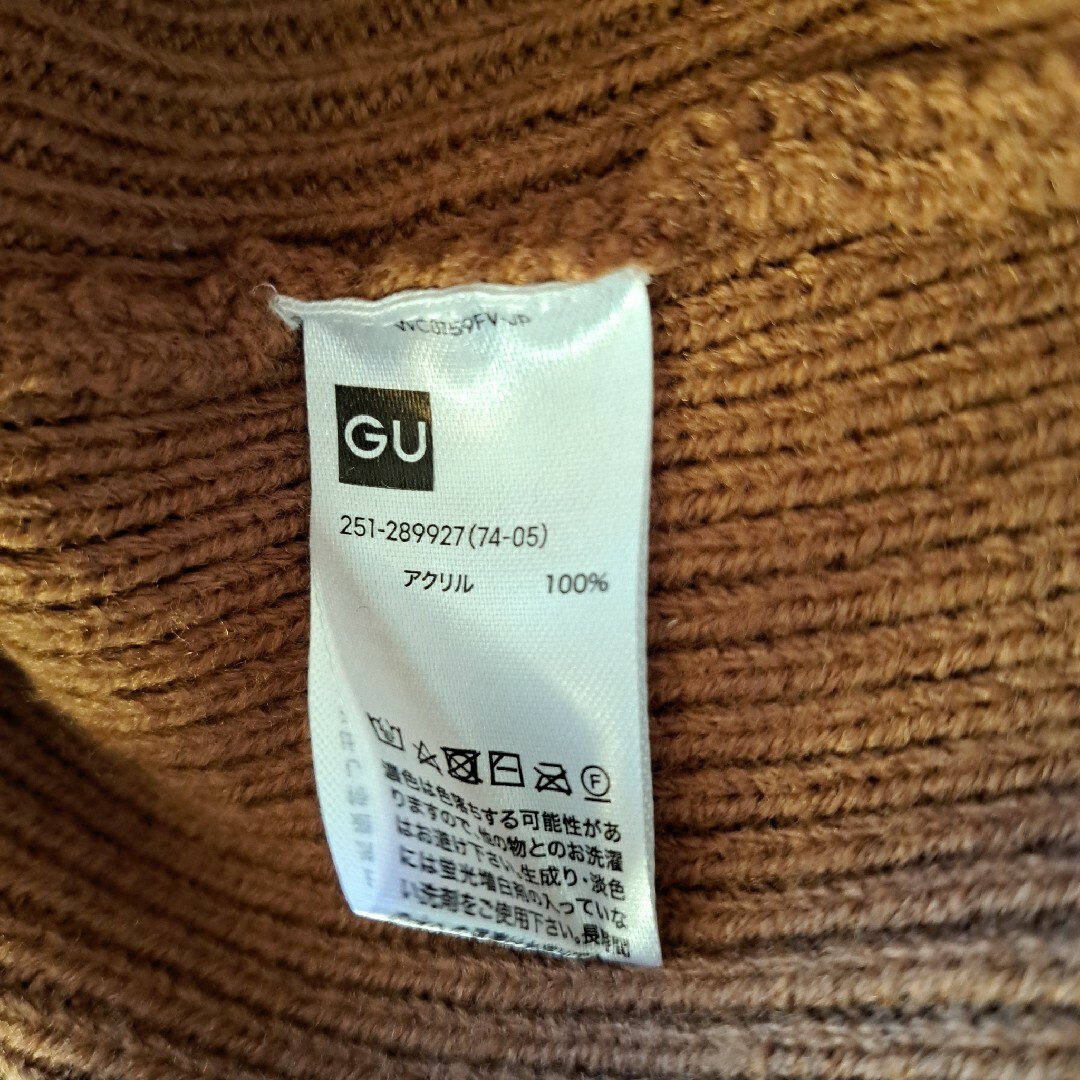GU(ジーユー)のGU　レディース　ニット　セーター(L)　ブラウン　アクリルニット　茶色 レディースのトップス(ニット/セーター)の商品写真