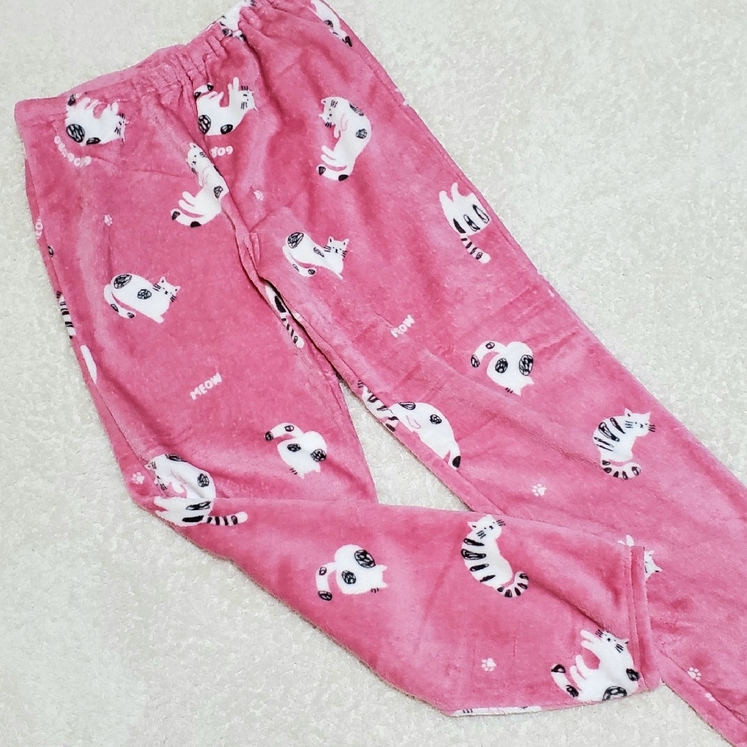 猫 パジャマ ルームウェア 新品 レディース Lサイズ  ピンク ネコ レディースのルームウェア/パジャマ(パジャマ)の商品写真