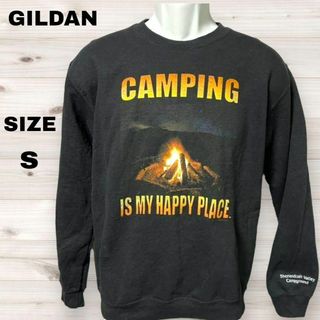 ギルタン(GILDAN)のGILDAN ギルダン トレーナー 　CAMPING 裏起毛　古着　Sサイズ(スウェット)