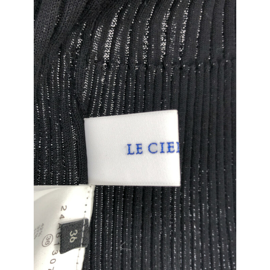 LE CIEL BLEU(ルシェルブルー)のLE CIEL BLEU ルシェルブルー Transparent Knit Top トランスペート ニットトップス ブラック 36 24A61307 レディースのトップス(ニット/セーター)の商品写真