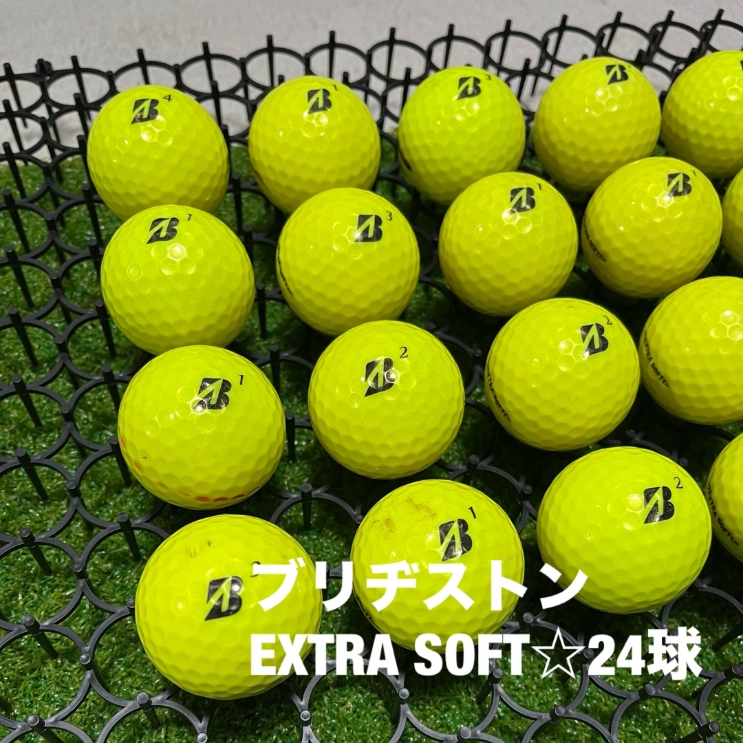 BRIDGESTONE(ブリヂストン)のブリヂストン　EXTRA SOFT☆イエロー　24球　ABランク スポーツ/アウトドアのゴルフ(その他)の商品写真