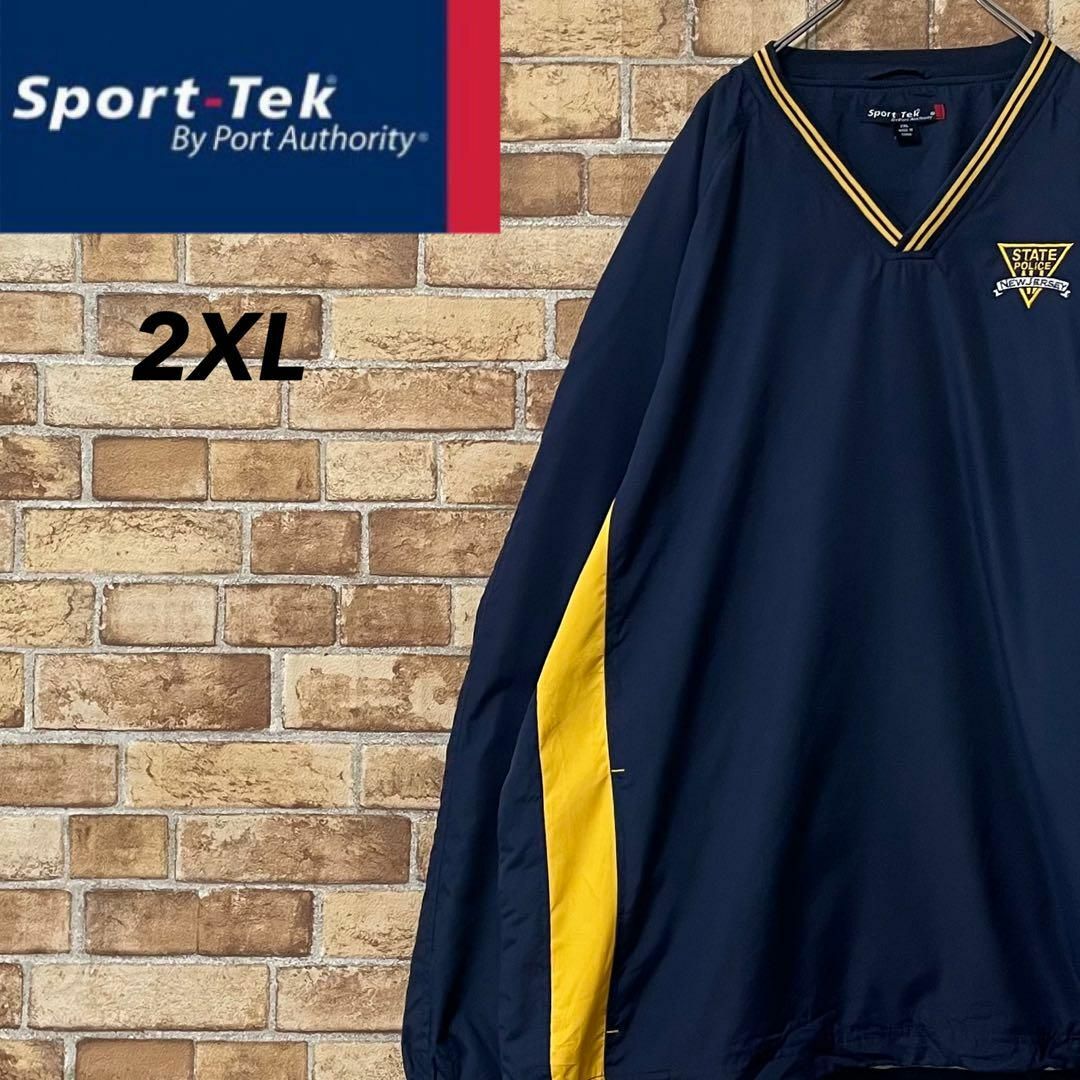 Sport-Tek　ナイロンプルオーバー　ビッグシルエット　刺繍ロゴ　2XLスタジャン