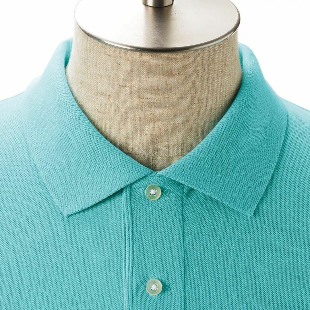 ポロシャツ 半袖 定番 ベーシック 鹿の子 無地 速乾 胸P無 XS ピンク メンズのトップス(ポロシャツ)の商品写真