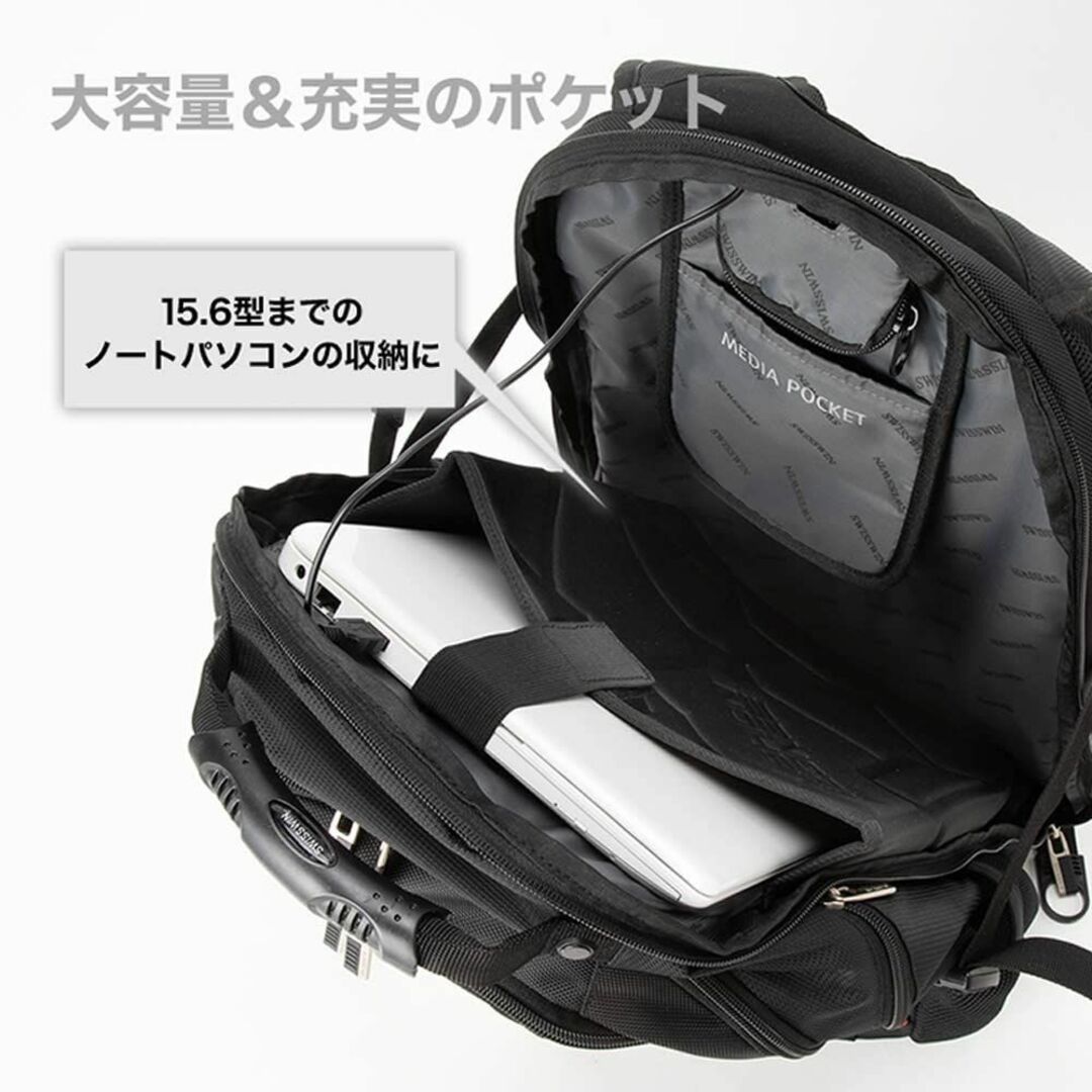 【色: ブラック】スイスウィン SW8112Nリュック メンズ リュックサック約38L