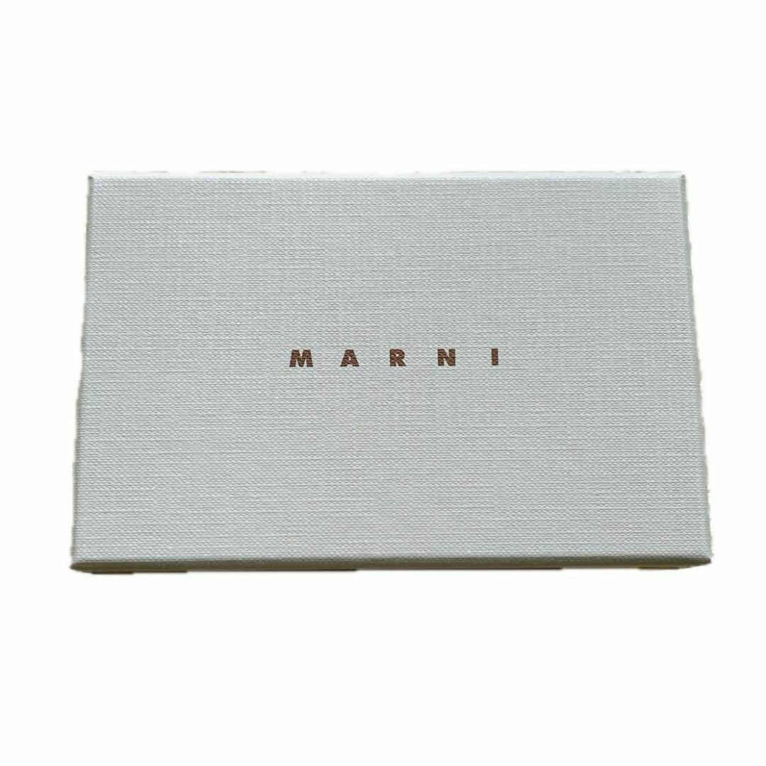 箱・保存袋付き MARNI 二つ折り財布 サフィアーノレザー ホワイト グリーン