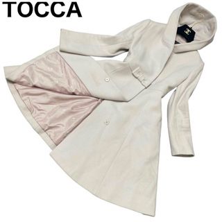 トッカ(TOCCA)のTOCCA ロングコート　フード　フーデッドコート　リボン　比翼　総裏総柄(ロングコート)