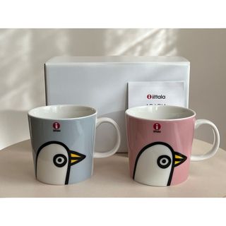 イッタラ(iittala)の未使用品 バーディー グレー＆ピンク イッタラ オイバ・トイッカ マグカップ(グラス/カップ)