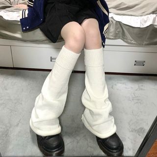 ♡人気商品♡ルーズソックス 43cm ホワイト レッグウォーマー Y2k  学生(レッグウォーマー)