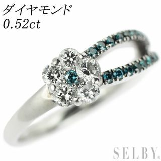  ブラックコーティング/ K18WG トリート/カラーレス ダイヤモンド リング 0.52ct フラワー(リング(指輪))