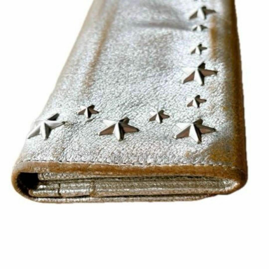 JIMMY CHOO(ジミーチュウ)のJIMMY CHOO ジミーチュウ 長財布 スター スタッズ シャンパンゴールド レディースのファッション小物(財布)の商品写真