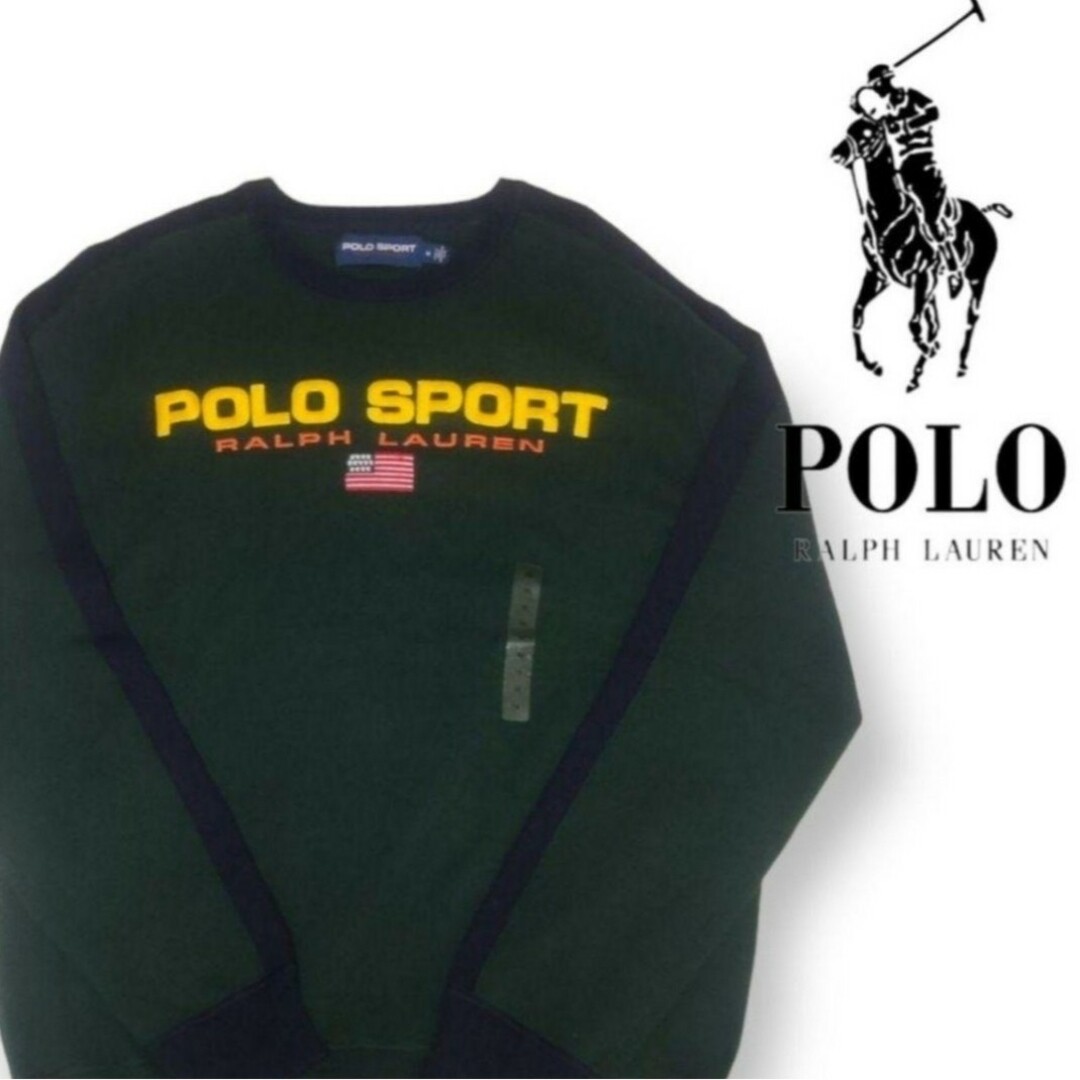 【新品タグ付き】ポロスポーツ　コットンニット　スウェット　バイカラー　刺繍ロゴPOLOSPORT色柄