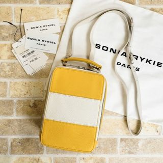 ソニアリキエル(SONIA RYKIEL)の美品 ソニアリキエル ☆ パヴェ レザー バイカラー ショルダーバッグ イエロー(ショルダーバッグ)