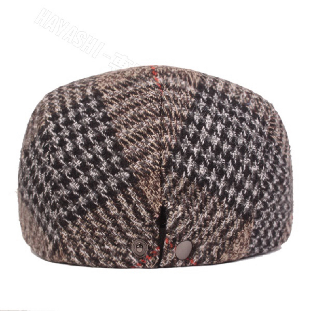 秋冬最新モデルベレー帽　ハンチング帽子 レトロフレンチ キャップ   チェック柄 メンズの帽子(ハンチング/ベレー帽)の商品写真