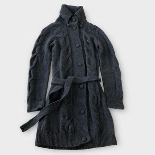 フレッドペリー(FRED PERRY)のフレッドペリー アンゴラ　ベルト　ニット　カーディガン　ローレル(月桂樹　　灰色(ニット/セーター)