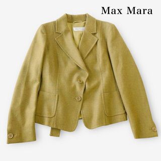 マックスマーラ(Max Mara)のマックスマーラ カシミヤ　　テーラード ジャケット 緑　カシミヤ　XXL 大きい(テーラードジャケット)