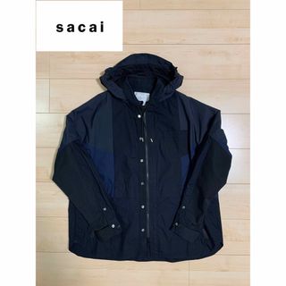 sacai 21aw Wool Surge x Nylon Twill Blou