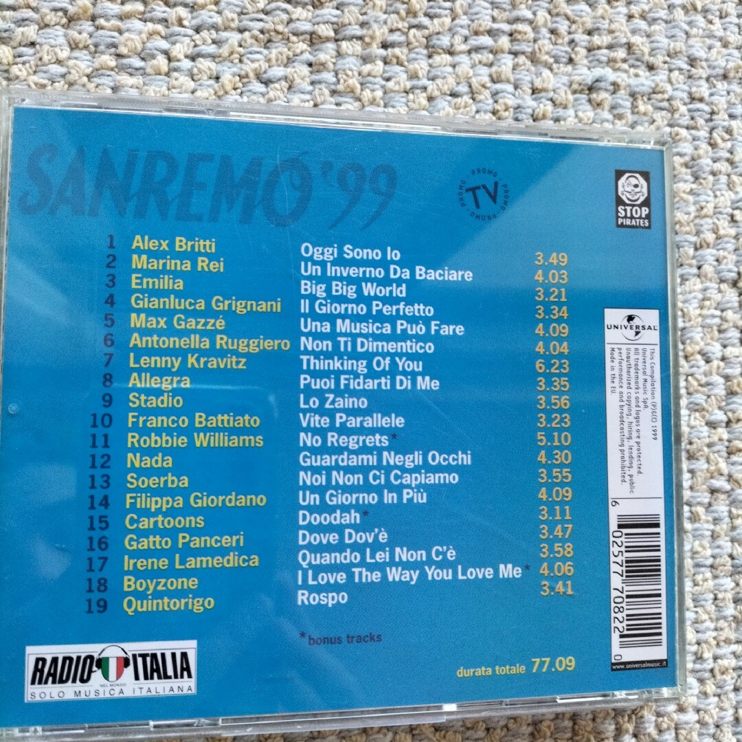 CD SANREMO '99 （1999年サンレモ音楽祭） エンタメ/ホビーのCD(ポップス/ロック(洋楽))の商品写真