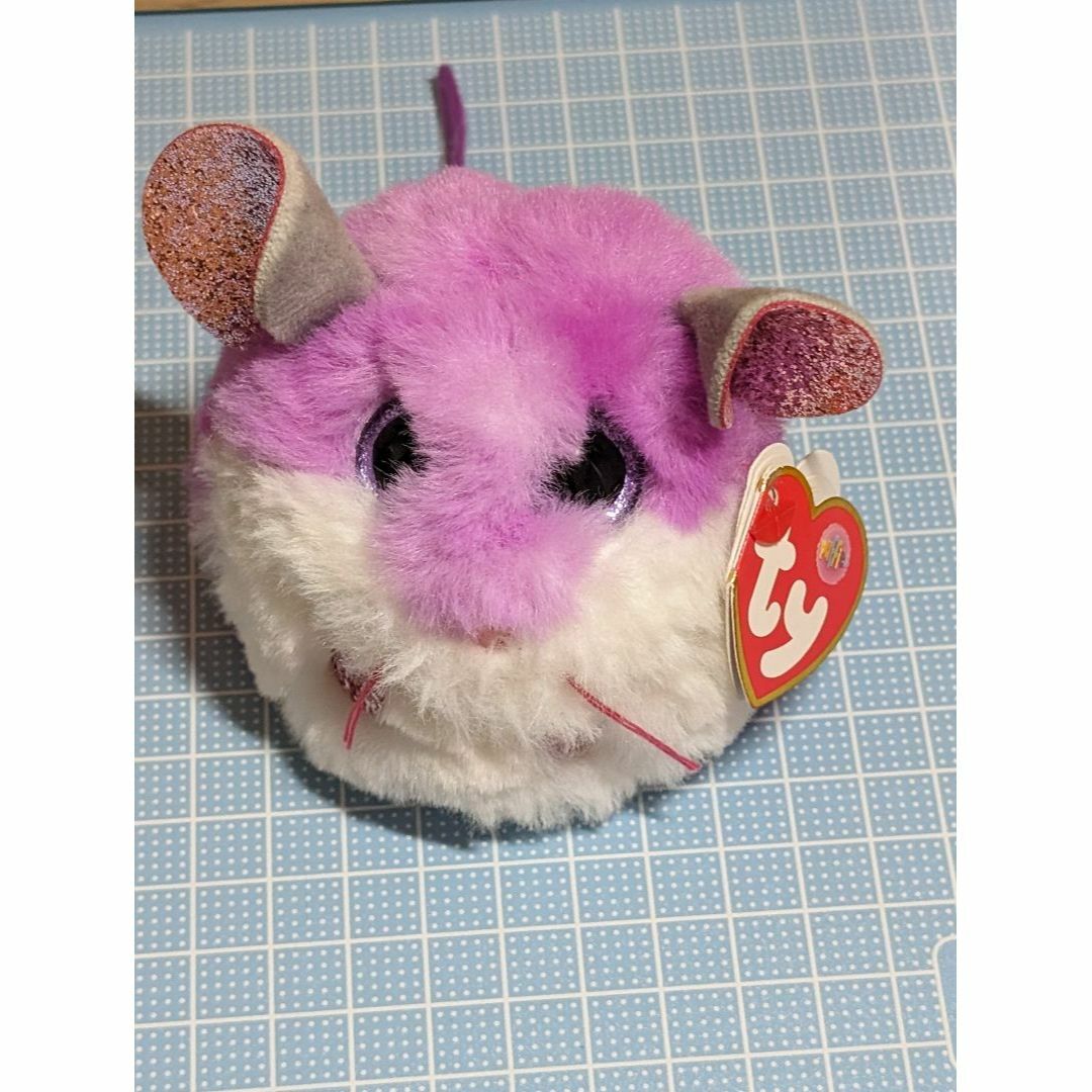 Ty Colby Mouse Puffies 紫白のぬいぐるみ新品未使用タグ付き エンタメ/ホビーのおもちゃ/ぬいぐるみ(ぬいぐるみ)の商品写真