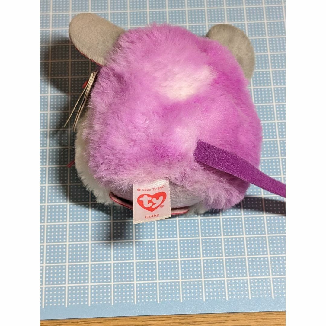 Ty Colby Mouse Puffies 紫白のぬいぐるみ新品未使用タグ付き エンタメ/ホビーのおもちゃ/ぬいぐるみ(ぬいぐるみ)の商品写真