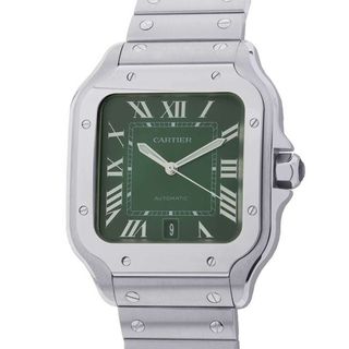 カルティエ(Cartier)のカルティエ サントス ドゥ カルティエ LM WSSA0062 Cartier 腕時計 グリーン文字盤(腕時計(アナログ))