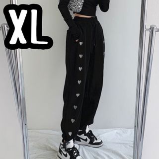 XL レディース スウェット ジョガーパンツ ストリート ブラック 黒(ワークパンツ/カーゴパンツ)