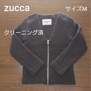 ズッカ(ZUCCa)のzucca　ウール100%　カーディガン　ジップアップ　クリーニング済(カーディガン)