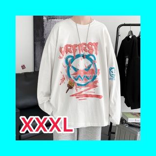 XXXL　メンズ　ビッグサイズ　ビッグシルエット　ゆったり　スウェット　白(スウェット)