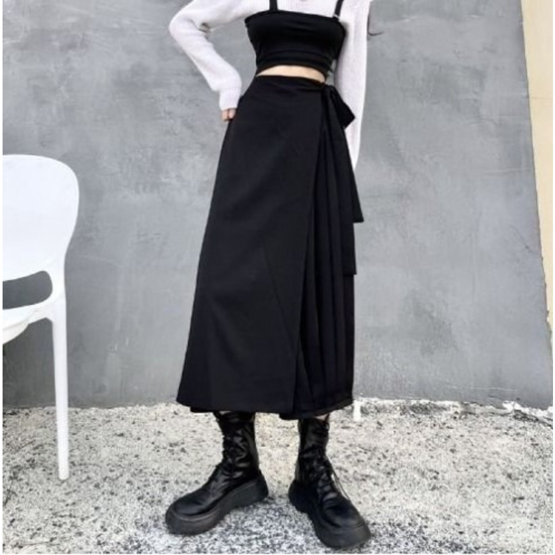 【限定再入荷♪】XLサイズ　パンツ　スカート　モード系　黒　レディース　メンズ レディースのスカート(ロングスカート)の商品写真