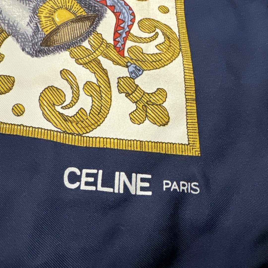 CELINE - CELINE セリーヌ 大判 シルクスカーフ ヴィンテージ CELINE - CELINE セリーヌ 大判 シルクスカーフ ヴィンテージ