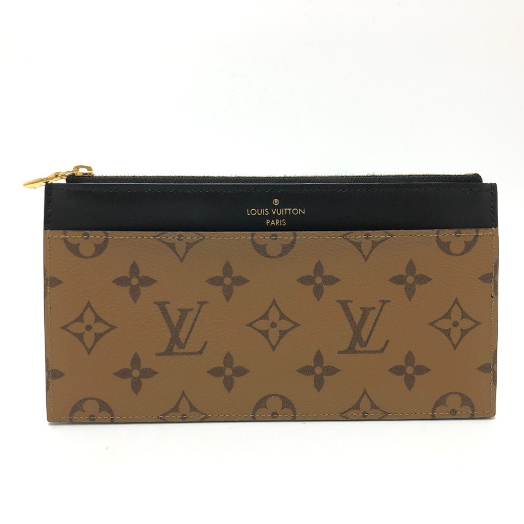 ファッション小物ルイヴィトン LOUIS VUITTON スリム パース M80390 モノグラムリバース カード財布 ポーチ モノグラムリバースキャンバス ブラウン